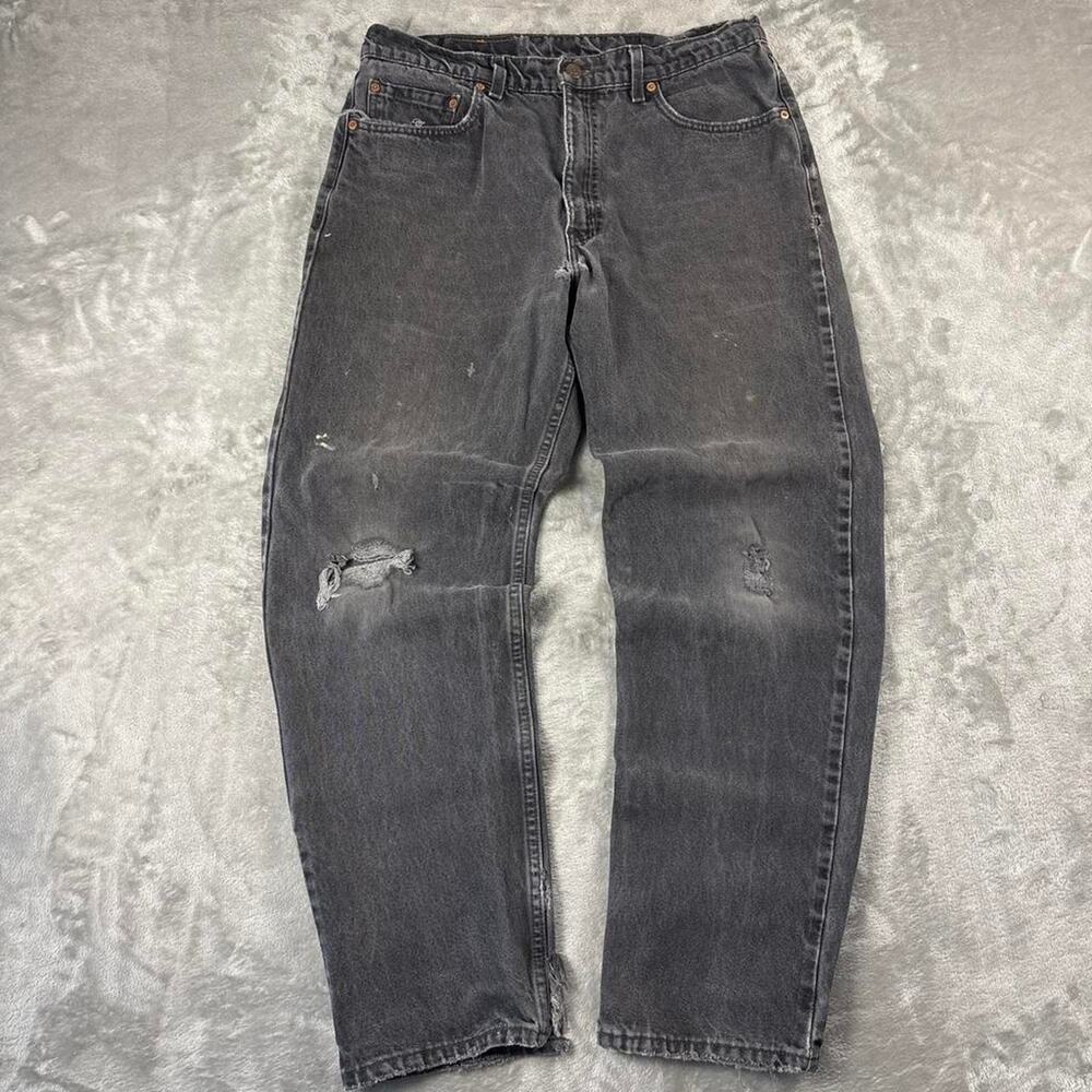 VTG 97 Levi’s 550 Relaxed Fit Jeans Men’s 36x32 {32x31.5} Faded Black Distressed